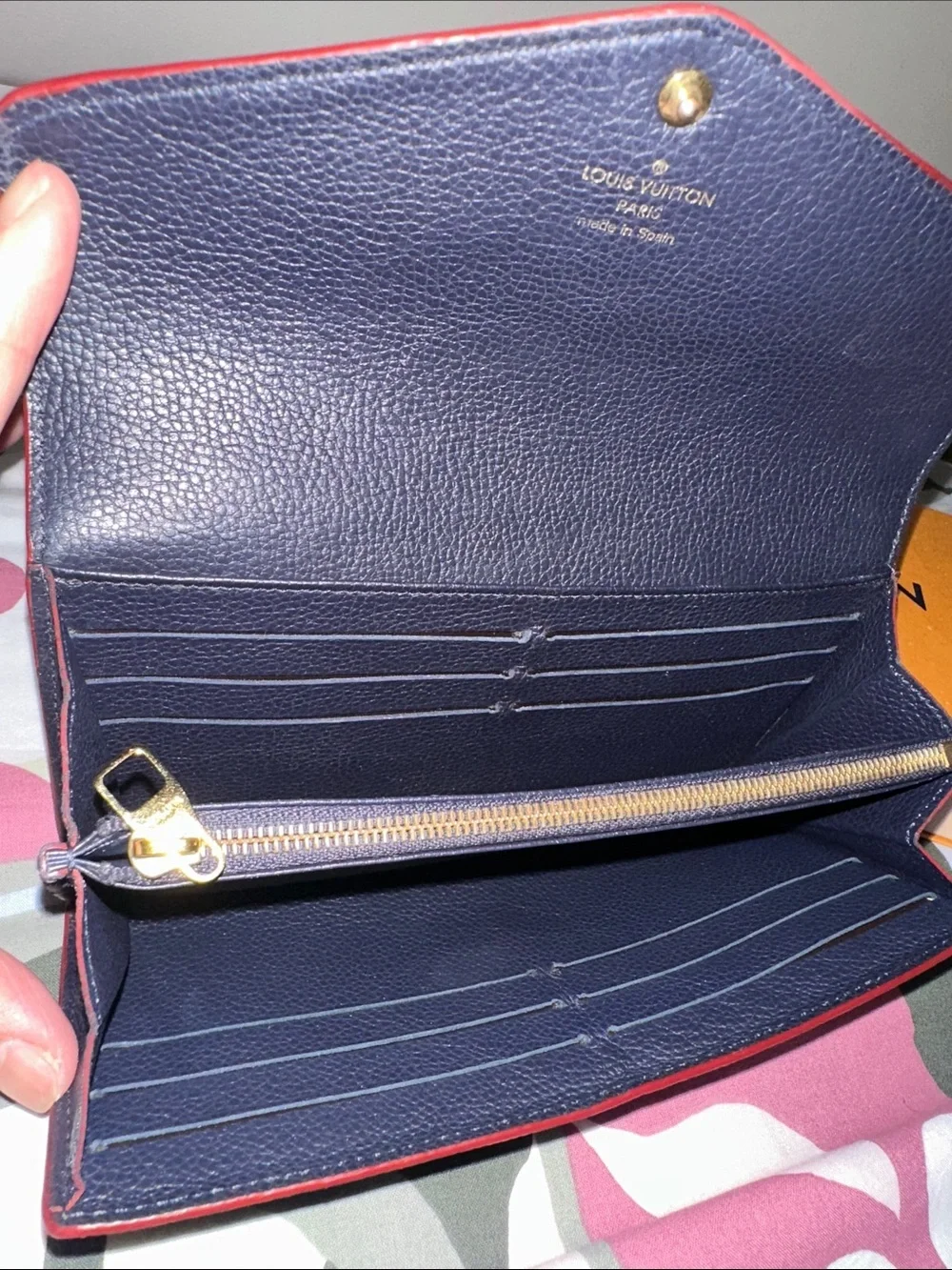 Louis Vuitton Navy Blue Emprente Leather Wallet